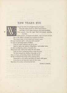 "New Year's Eve" by Arthur Symons, found in volume two of The Savoy Magazine